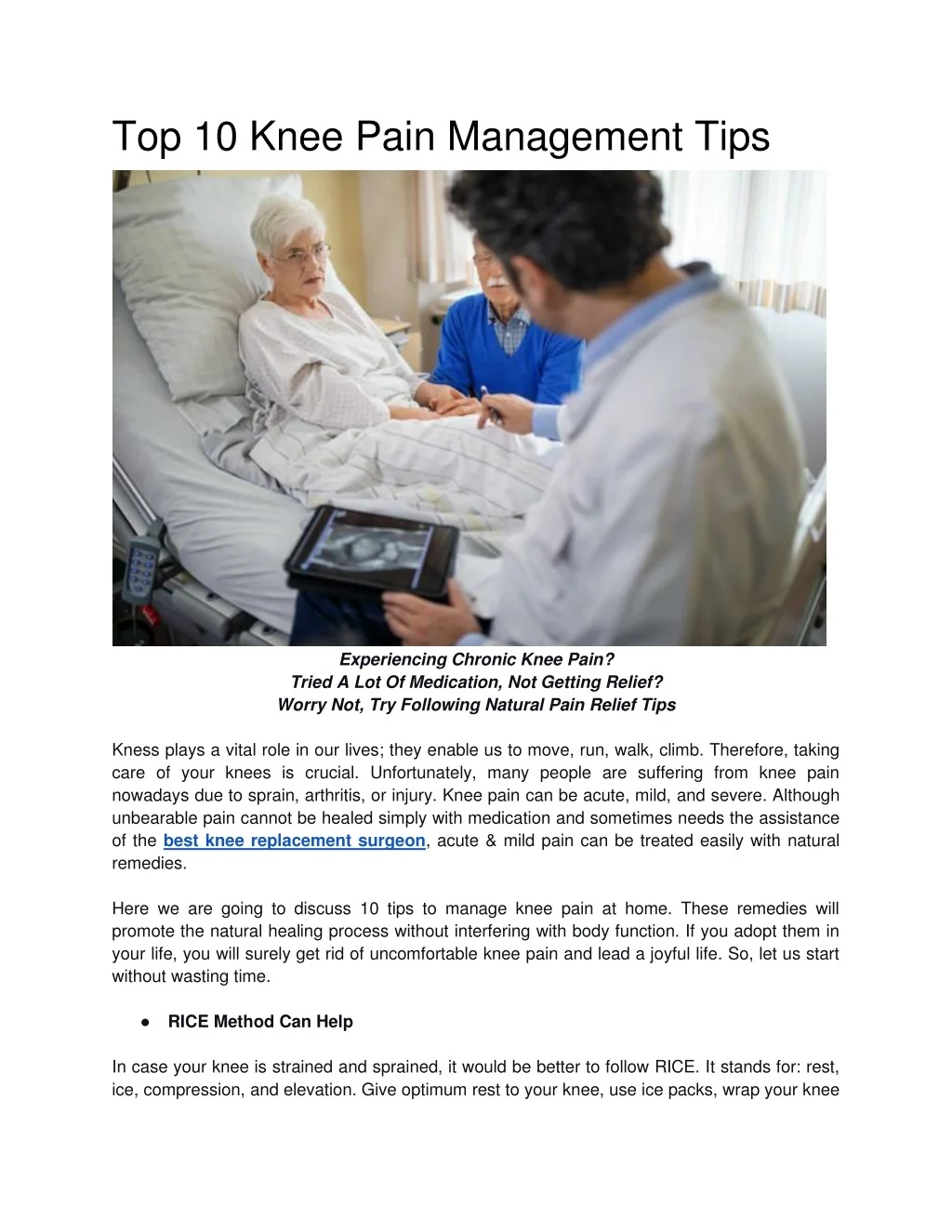 PPT - Top 10 Knee Pain Management Tips PowerPoint Presentation, free ...