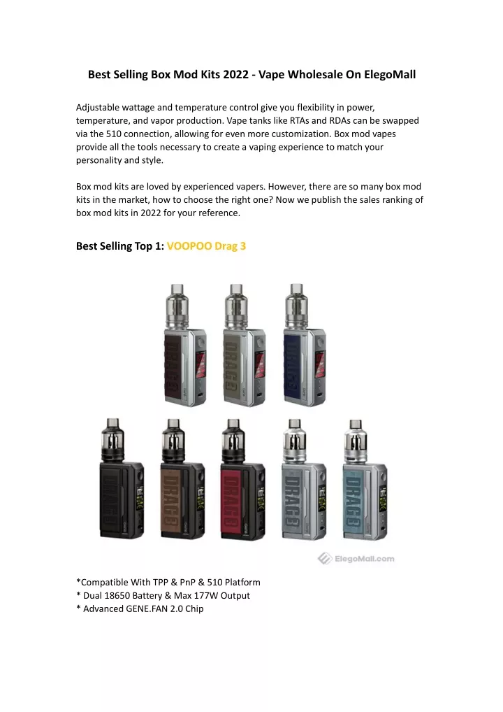 best selling box mod kits 2022 vape wholesale