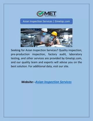 Asian Inspection Services | Gmetqc.com