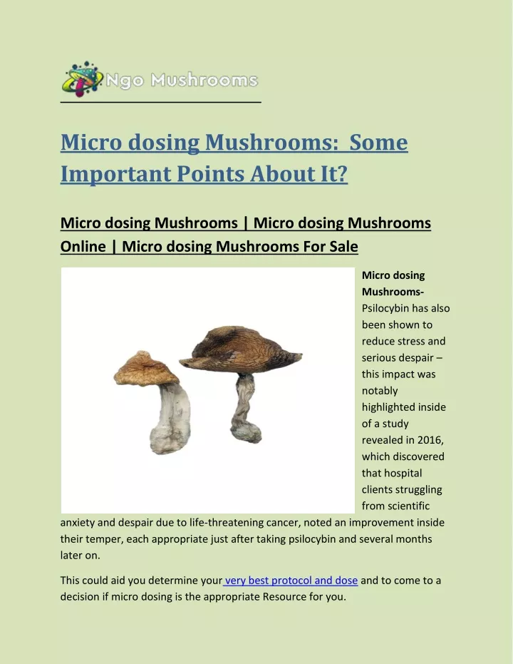 micro dosing mushrooms some important points