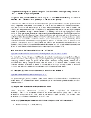 comprehensive study on non protein nitrogen