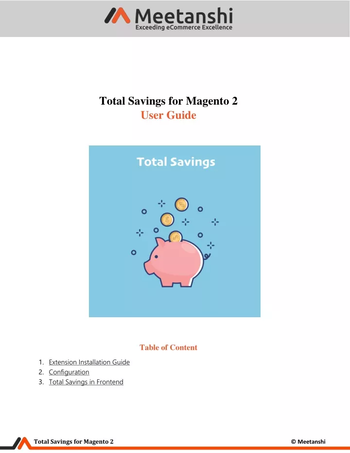 total savings for magento 2 user guide