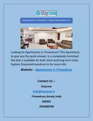 Apartments in Trivandrum | Stayzonetrivandrum.in