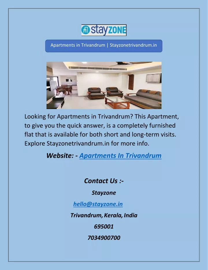apartments in trivandrum stayzonetrivandrum in