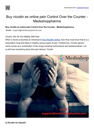Buy vicodin es online pain Control Over the Counter - Medsshoppharma