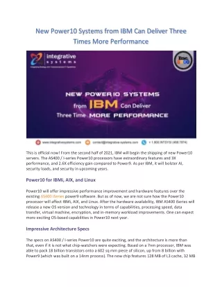 new power10 systems from ibm can deliver three