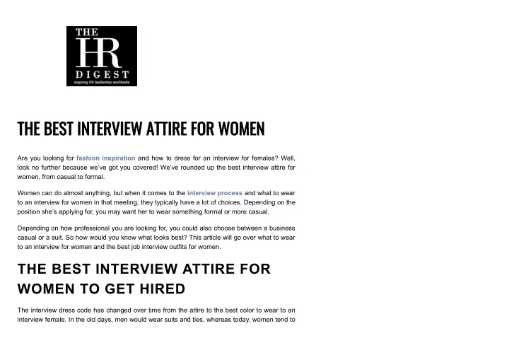 the best interview attire for women