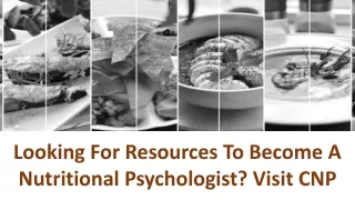 looking for resources to become a nutritional