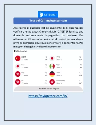 Test del QI | myiqtester.com