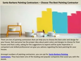 santa barbara painting contractors choose the best painting contractor