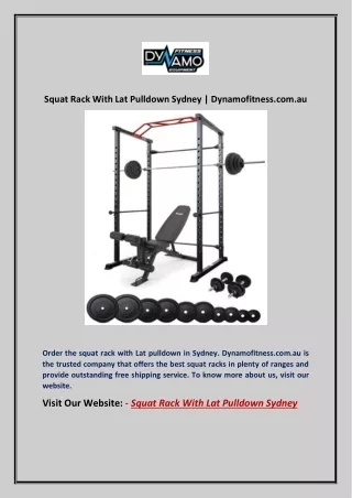 squat rack with lat pulldown sydney dynamofitness
