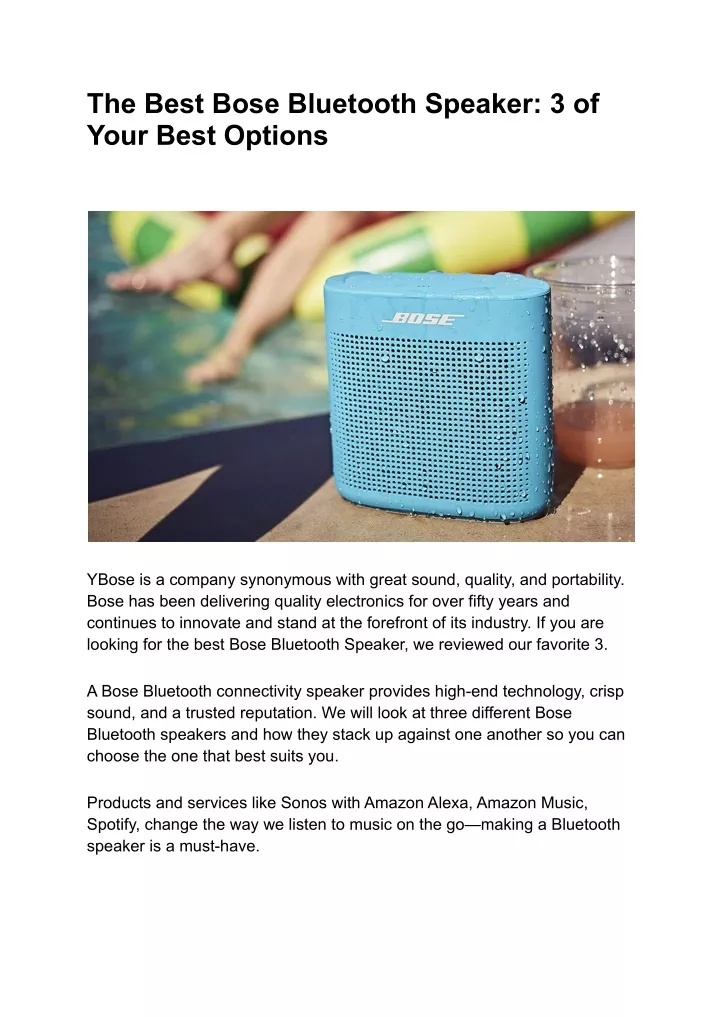 the best bose bluetooth speaker 3 of your best