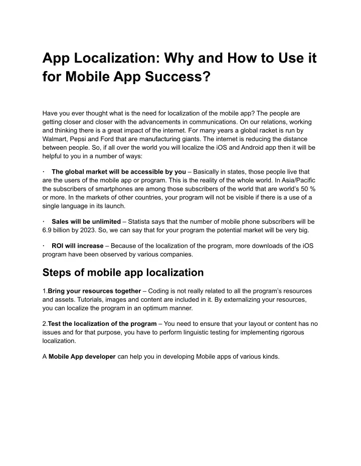 app localization why and how to use it for mobile