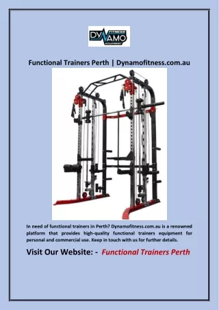 functional trainers perth dynamofitness com au
