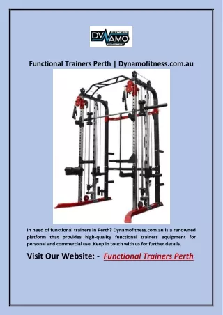 functional trainers perth dynamofitness com au