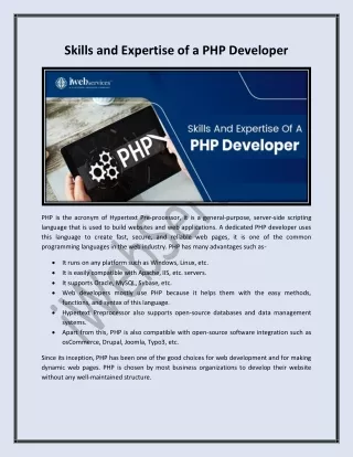 skills and expertise of a php developer