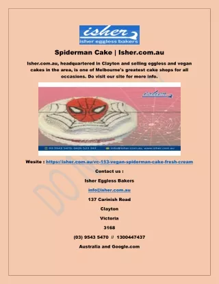 Spiderman Cake | Isher.com.au