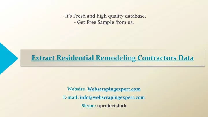 extract residential remodeling contractors data