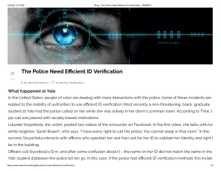 Blog - The Police Need Efficient ID Verification - IDMERIT