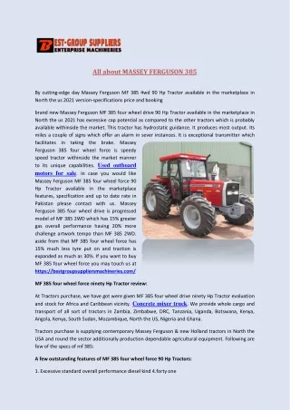 All about MASSEY FERGUSON 385