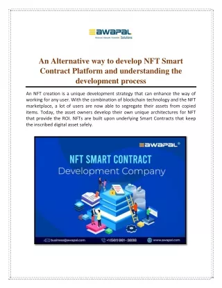 An Alternative way to develop NFT Smart Contract Platform and understanding the development process