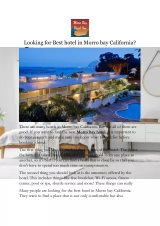 Looking for Best hotel in Morro bay California-converted
