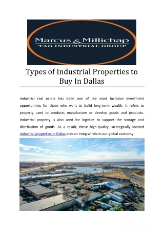 types of industrial properties to buy in dallas