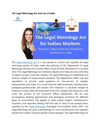 The Legal Metrology Act and Law in India