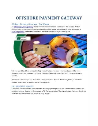 offshore payment gateway