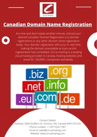 canadian domain name registration