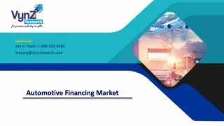 Global Automotive Financing Market – Analysis and Forecast (2021-2027)