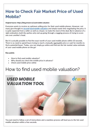 How to Check Fair Market Price of Used Mobile