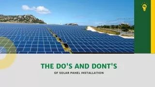 The Dos and Don’ts of Solar Panel Installation