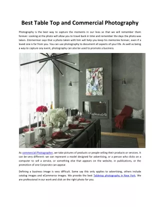 Best Table Top and Commercial Photography