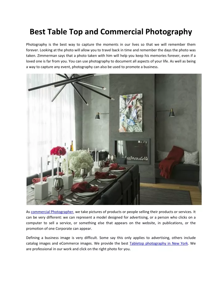 best table top and commercial photography