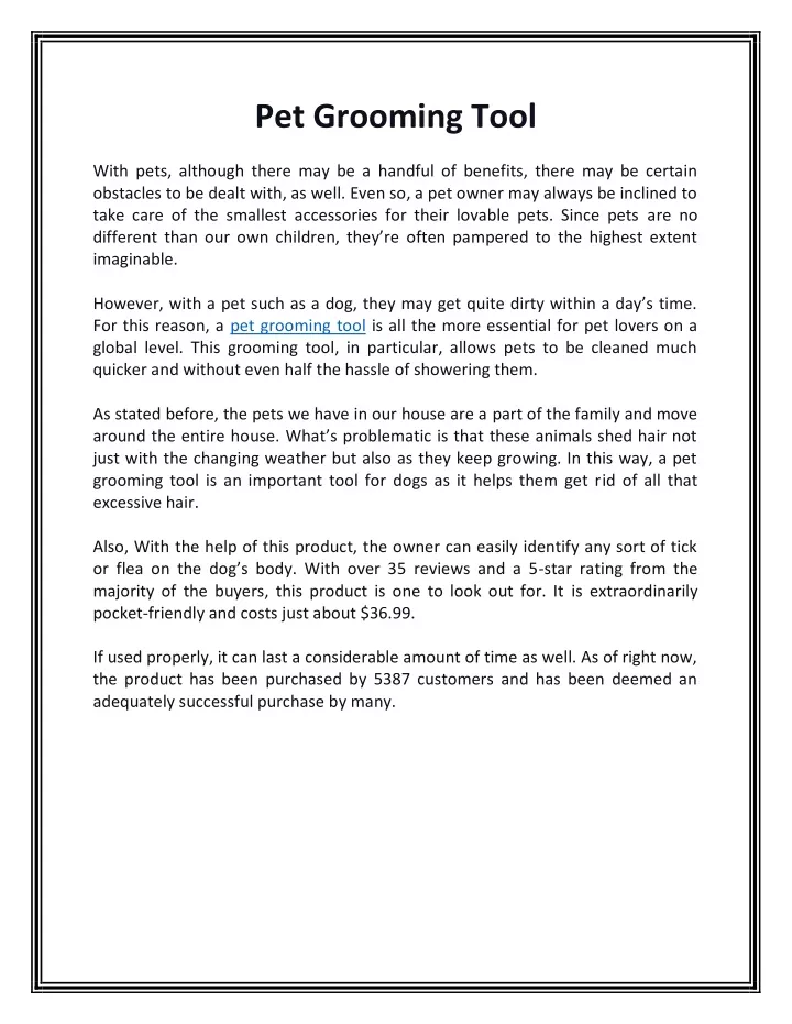 pet grooming tool