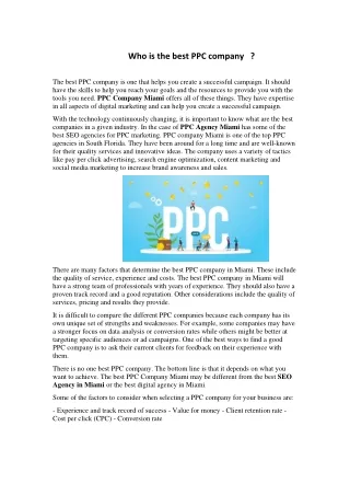 Who is the best PPC company