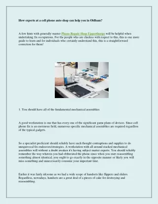 how experts at a cell phone auto shop can help