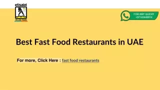 Best Fast Food Restaurants in UAE