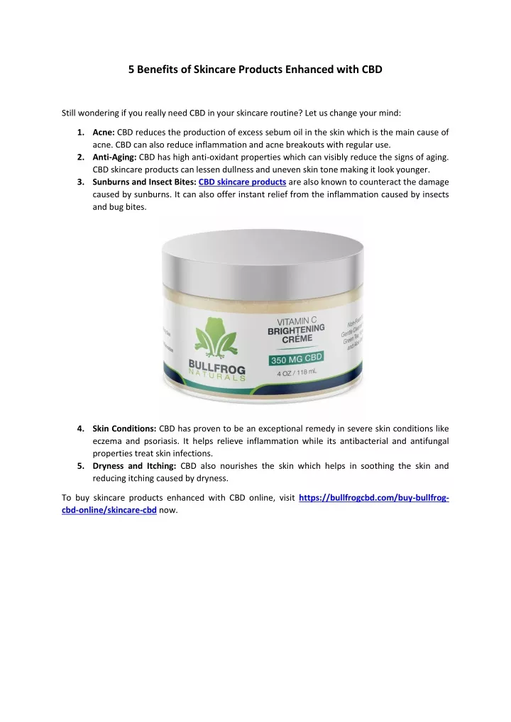 5 benefits of skincare products enhanced with cbd