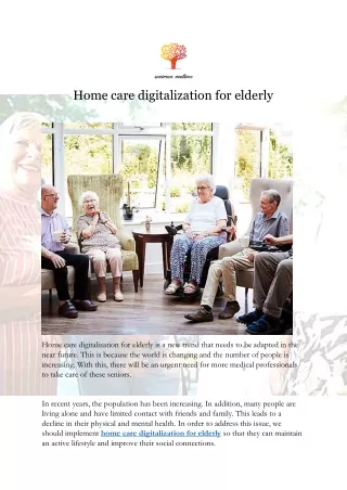 Home care digitalization for elderly