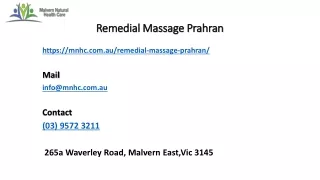 Make Yourself Healthy And Feel Relaxed By Remedial Massage Prahran