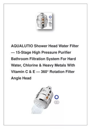 aqualutio shower head water filter