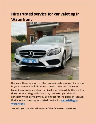 hire trusted service for car valeting