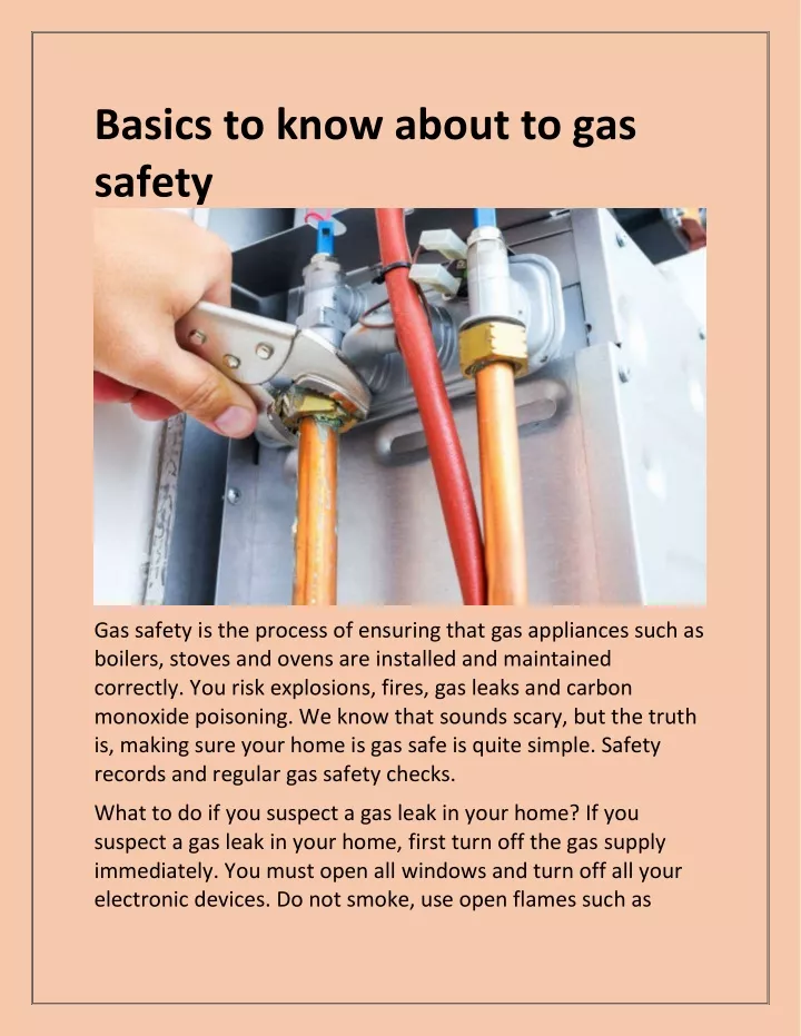 basics to know about to gas safety