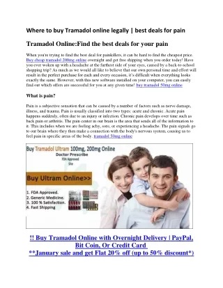 Where to buy Tramadol online legally  best deals for pain