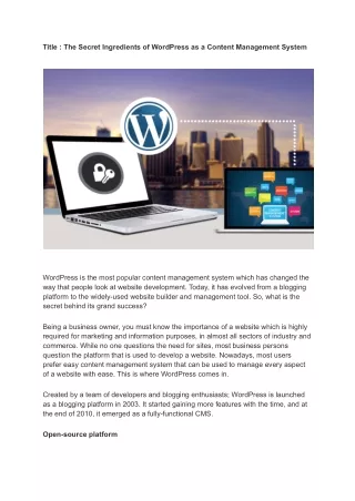 title the secret ingredients of wordpress