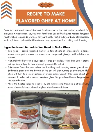 Recipe to Make Flavored Ghee at Home