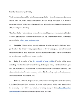four key elements of good writing