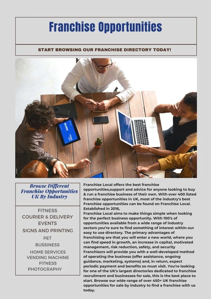 PPT Best Franchise Opportunities in UK Franchise Local PowerPoint